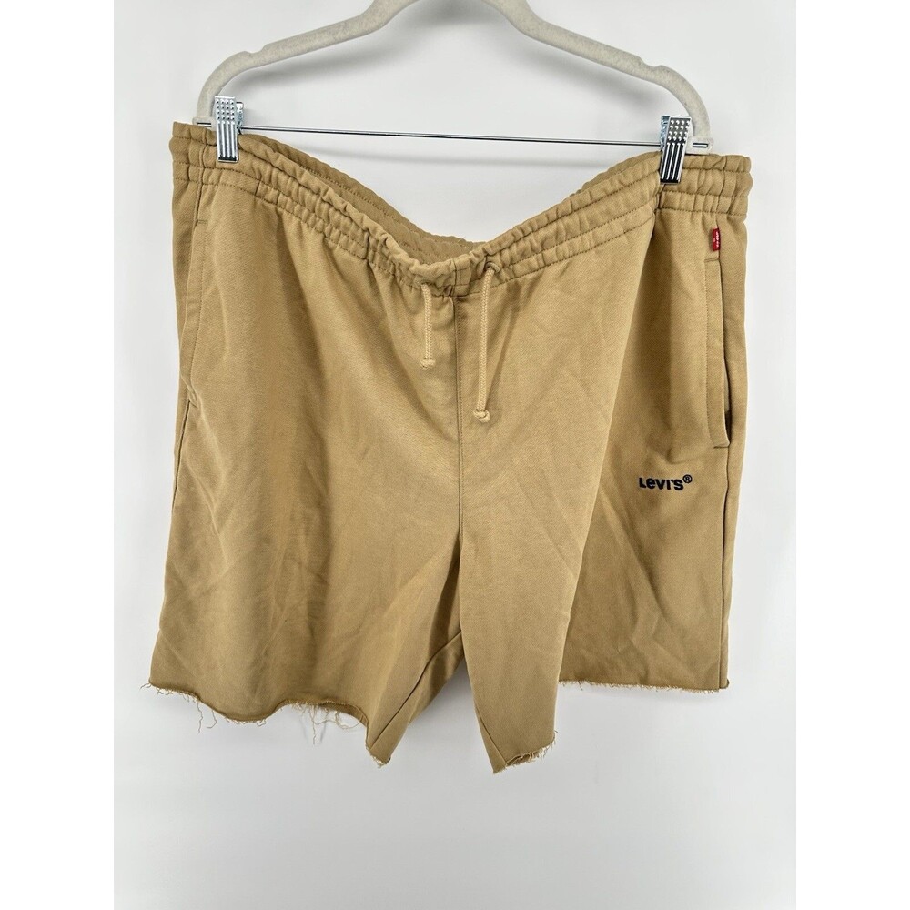 Levis Mens Brown Fleece Drawstring Shorts Athletic size 2X #L
